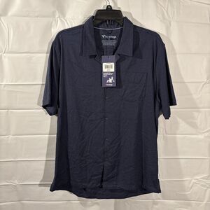 NWT Birddogs Tech Linen Shirt Men’s XL Short Sleeve Button Up Total Eclipse